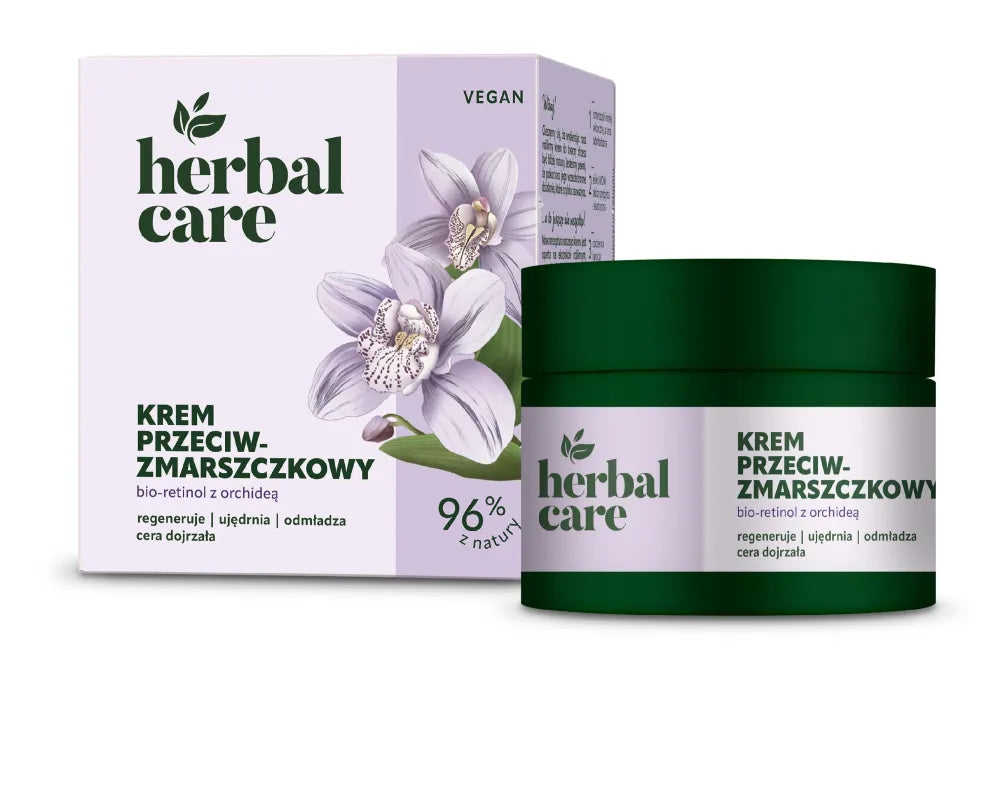 HERBAL CARE Vegan Anti-wrinkle cream with Bio-Retinol and Orchid for mature skin - day night 50 ml. - Kosmetika