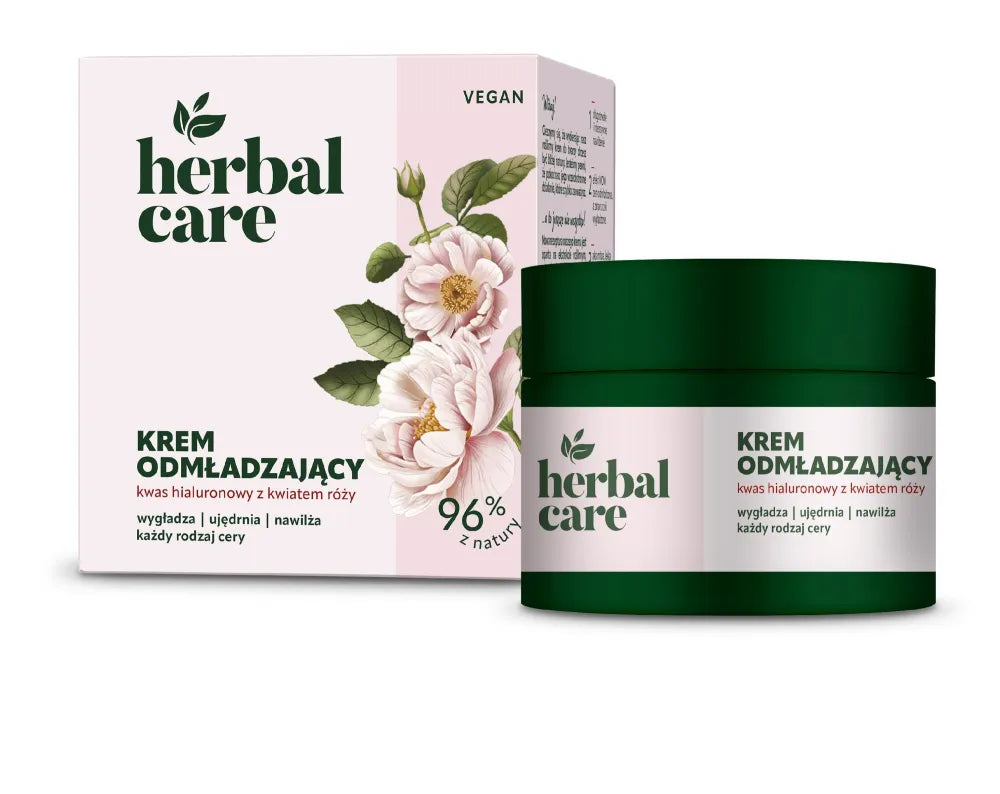 HERBAL CARE Vegan Rejuvenating Cream with Hyaluronic Acid and Rose Flower for all skin types - day night 50 ml.