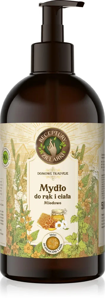 HERBAL RECIPES Home Traditions Skystas muilas rankoms ir kūnui - Honey 500ml - Kosmetika