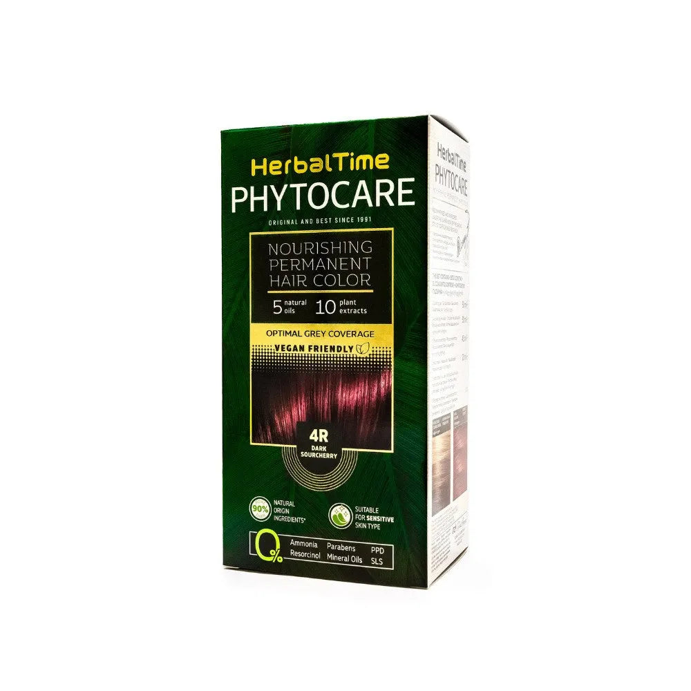 HERBAL TIME Phytocare Natūralus plaukų dažai 4R Tamsiai vyšninė - Kosmetika