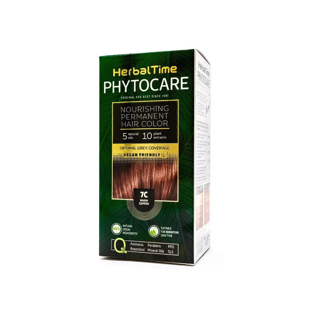 HERBAL TIME Phytocare Natūralus plaukų dažai 7C Šiltas varis - Kosmetika