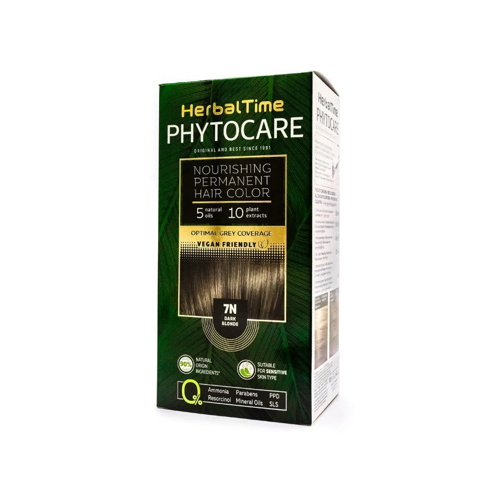 HERBAL TIME Phytocare Natūralus plaukų dažai 7N Tamsiai šviesūs - Kosmetika