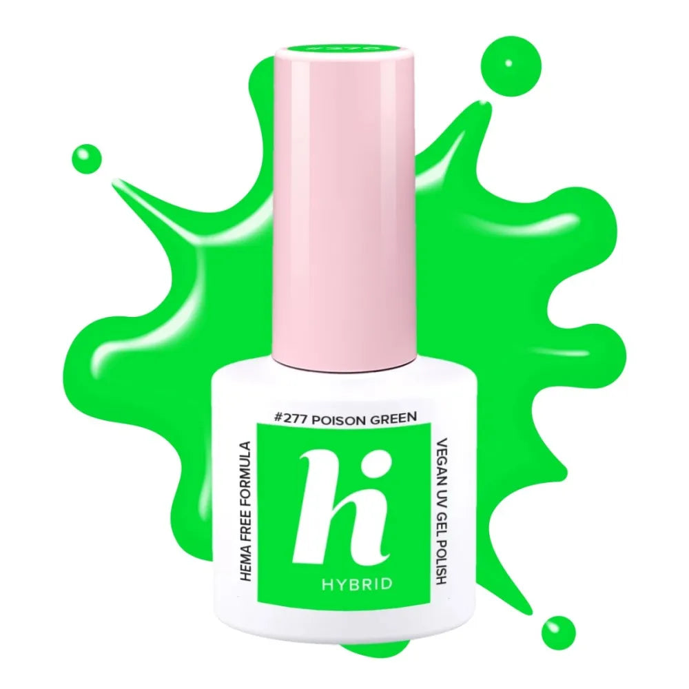 Hi Hybrid HEMA Free Lakštinis Neon #277 Nuodų Žalia 5ml - Kosmetika