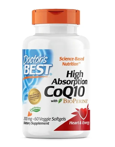 High Absorption CoQ10 with BioPerine 200mg - 60 veggie softgels - Doctor’s Best - Papildai