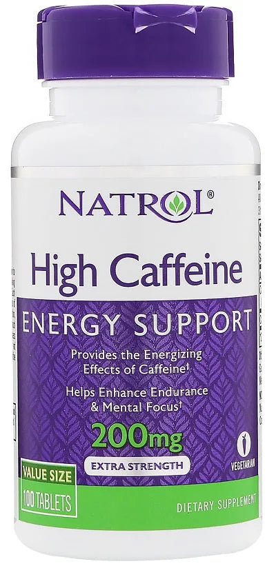 High Caffeine 200mg - 100 tabs - Natrol - Papildai