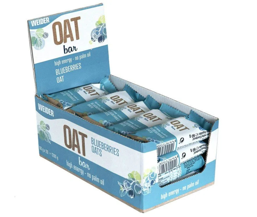 High Energy Oat Bar Blueberries - 20 x 60g - Weider - Maistas