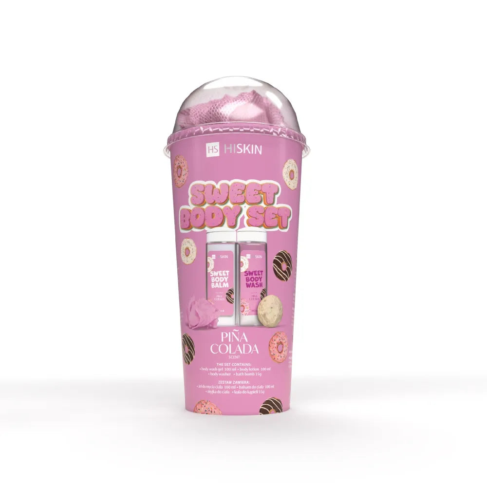 HISKIN Body Set Tuba Bath Products - Sweet (body wash gel 100ml + body lotion 100ml + wash + ball 15g) - Kosmetika