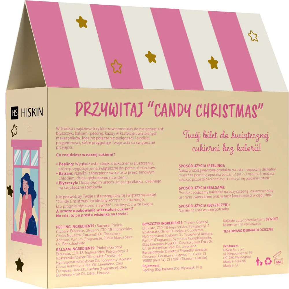HISKIN Candy Christmas Lip Care Gift Set (scrub + balm + gloss) - Kosmetika