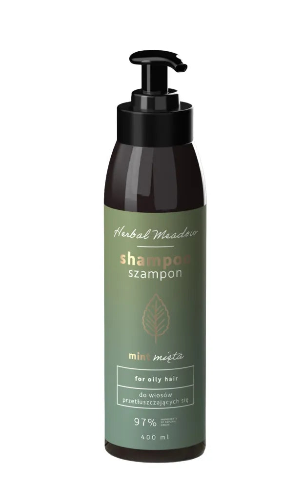 HISKIN Herbal Meadow Mint Shampoo - riebiai plaukams 400 ml - Kosmetika