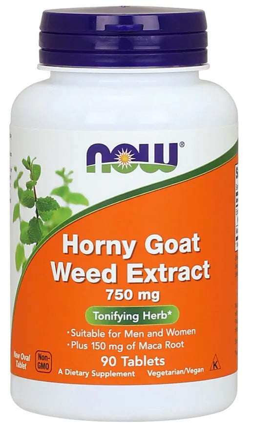 Horny Goat Weed Extract 750mg - 90 tablets - NOW Foods - Papildai