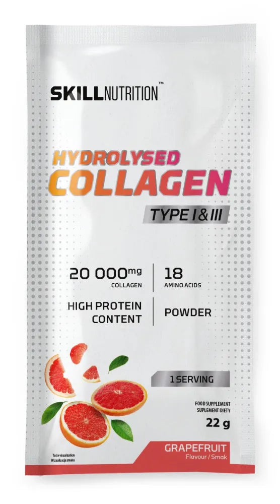 Hydrolysed Collagen Type I & III Grapefruit - 22g (1 serving) - Skill Nutrition - Sporto papildai