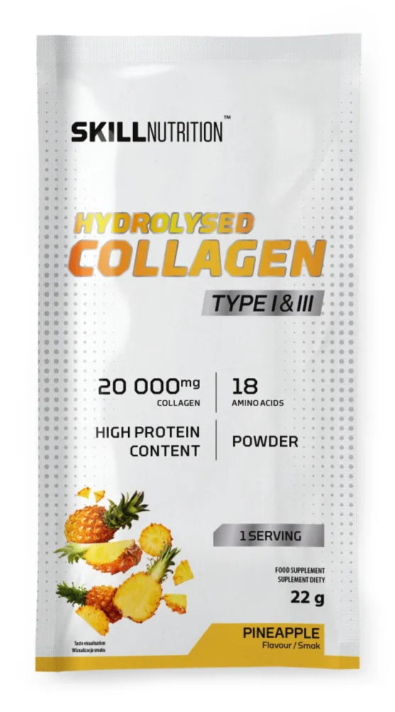Hydrolysed Collagen Type I & III Pineapple - 22g (1 serving) - Skill Nutrition - Sporto papildai