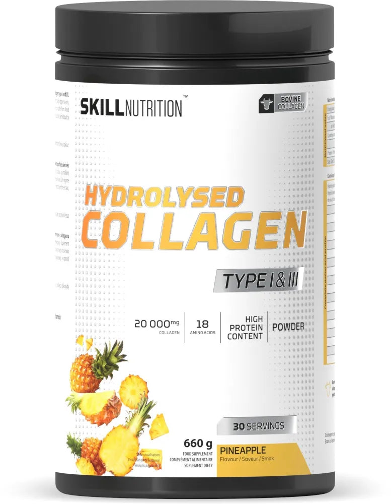 Hydrolysed Collagen Type I & III Pineapple - 660g - Skill Nutrition - Sporto papildai