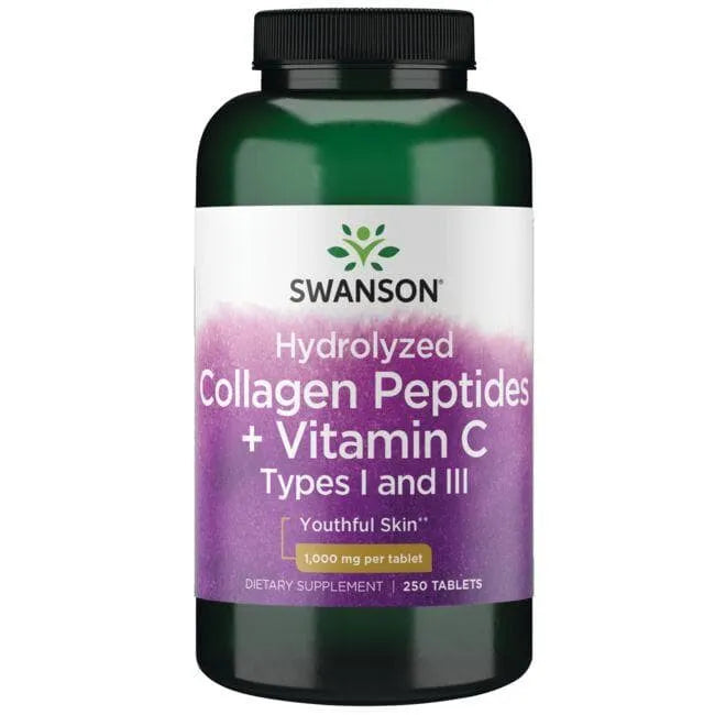 Hydrolyzed Collagen Peptides + Vitamin C - 1000 mg - N250 - Swanson - Papildai