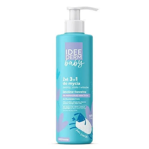 IDEE DERM Baby 3-in-1 Gel for washing face body and hair 400 ml - Vaikui ir mamai