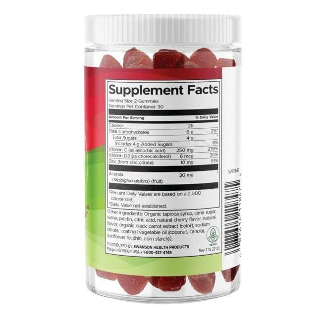 Immune Boost Gummies with Zinc Vitamins C and D - N60 - Swanson - Papildai