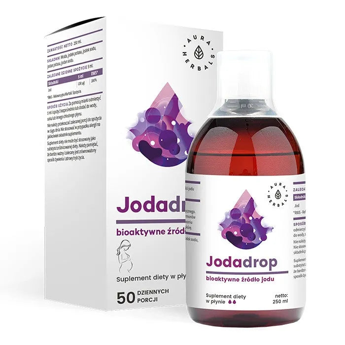 Iodadrop Bioactive source of iodine - liquid dietary supplement 250 ml - AURA HERBALS - Papildai
