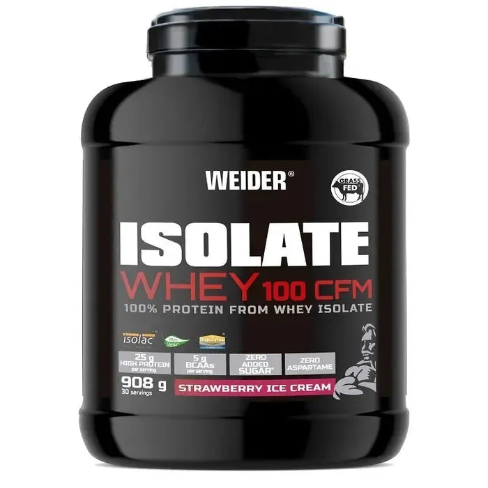 Isolate Whey 100 CFM Strawberry Ice Cream - 908g - Weider - Sporto papildai