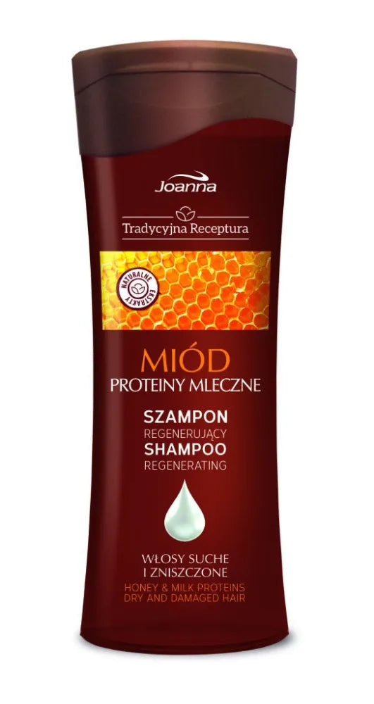 Joanna Traditional Recipe Regeneruojantis plaukų šampūnas su medumi ir pieno baltymais 300 ml - Kosmetika