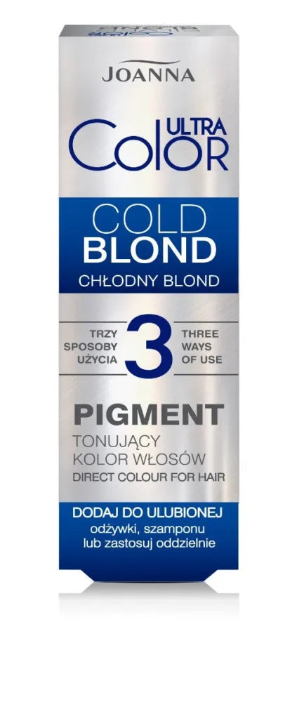 Joanna Ultra Color Pigment plaukų spalvos tonikas - Šaltas blondinas 100ml - Kosmetika