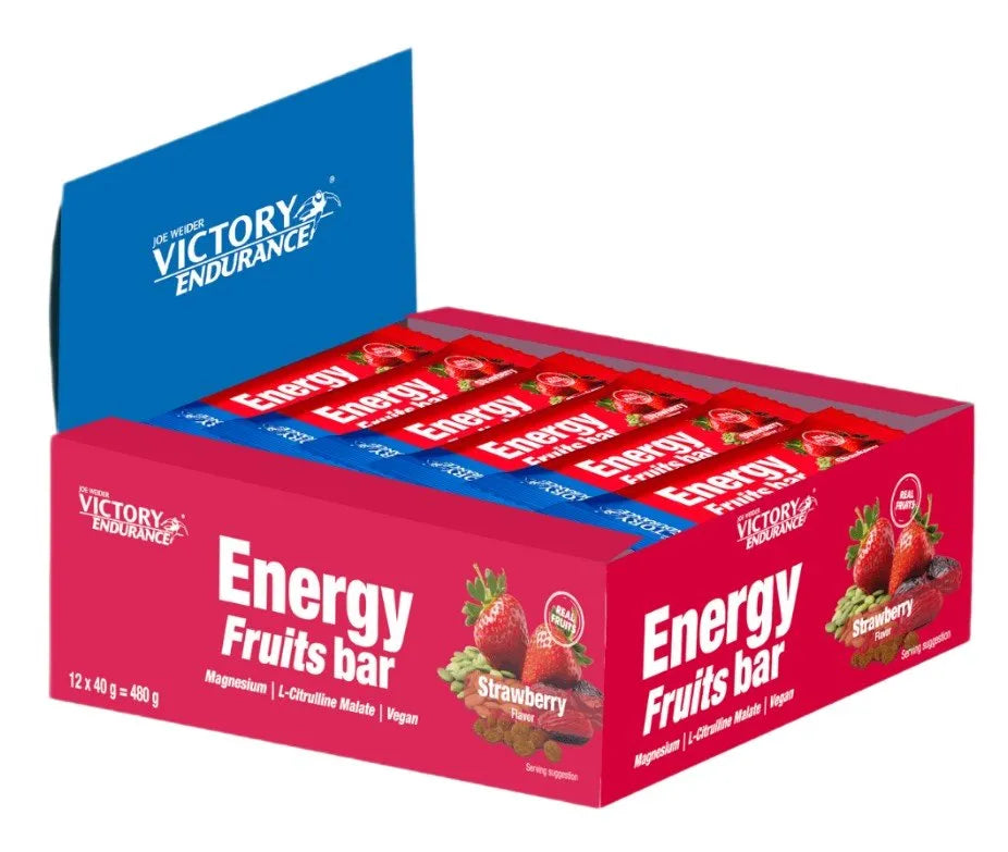 Joe Weider Victory Endurance Energy Fruits Bar Strawberry - 12 x 40g - Maistas