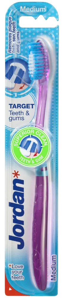 Jordan Toothbrush Target Dantims ir Dantenoms vidutinio dydžio 1 vnt. - Kosmetika