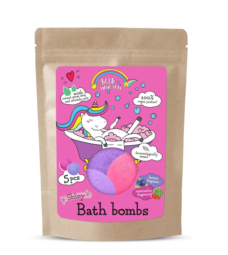 KIDS Little Unicorn Coloring vonios kamuoliukai arbūzas mėlynė 5 x 50g - Kosmetika