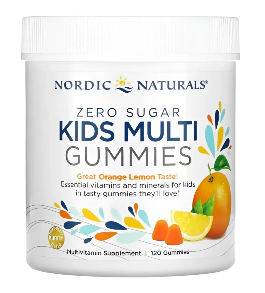 Kids Multi Zero Sugar Orange Lemon - 120 gummies - Nordic Naturals - Papildai