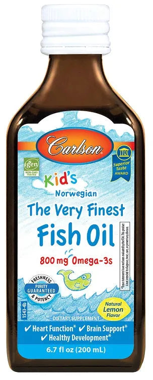 Kid’s The Very Finest Fish Oil 800mg Lemon - 200 ml. - Carlson Labs - Papildai