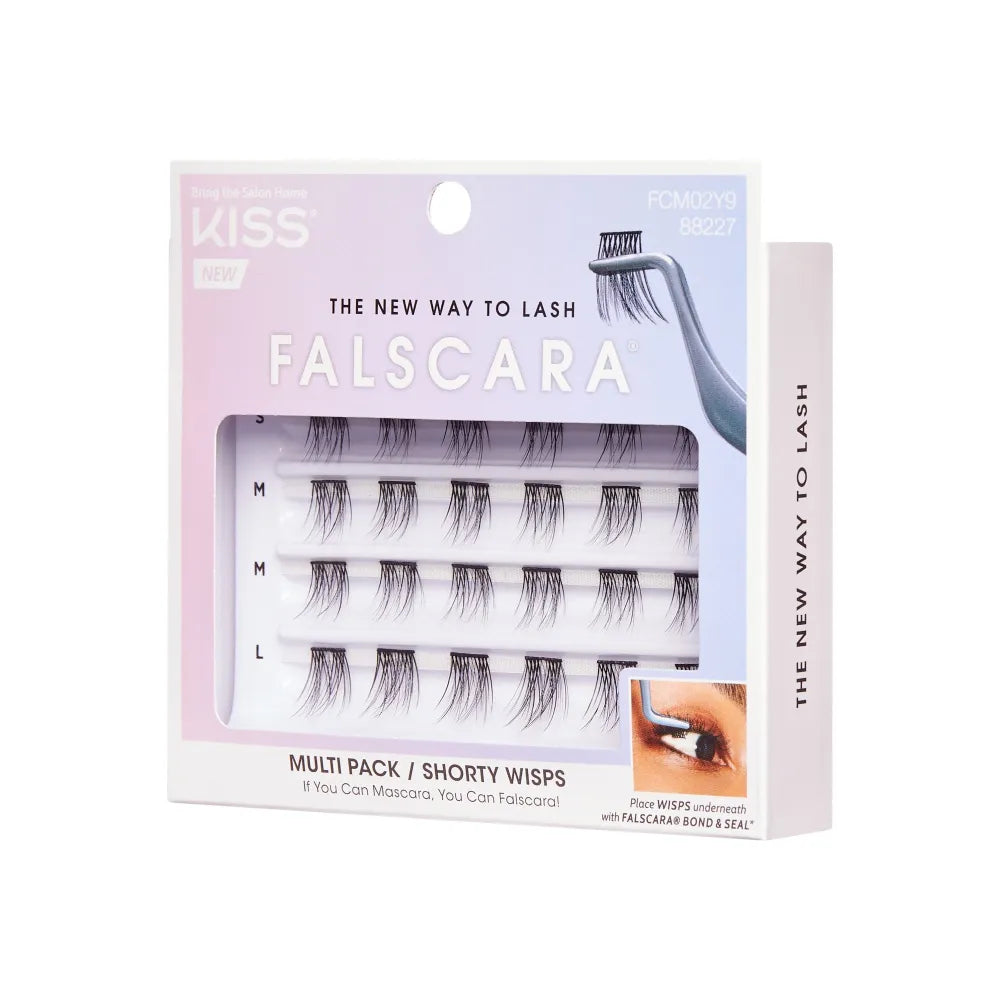 KISS FALSCARA pcs. tuft blakstienos Wisps Multipack Shorty 24 klasteriai - Kosmetika