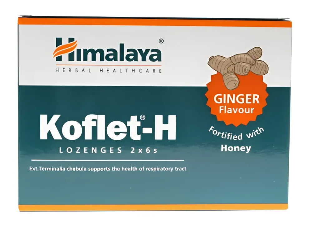 Koflet-H Ginger - 12 lozenges - Himalaya - Papildai