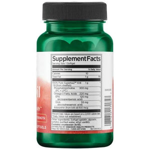 Krill Oil - Maximum Strength - Krilių aliejus - 1 gr - N30 - Swanson - Papildai