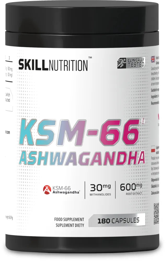 KSM-66 Ashwagandha - 180 vegan caps - Skill Nutrition - Sporto papildai