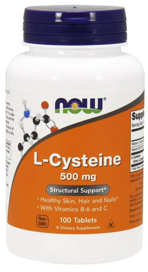 L-Cysteine 500mg - 100 tablets - NOW Foods - Papildai