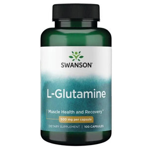 L-Glutamine - Amino rūgštys - 500 mg - N100 - Swanson - Papildai