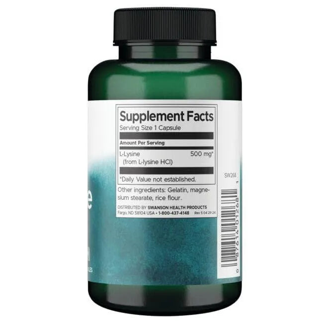 L-Lysine - L-lizinas - 500 mg - N100 - Swanson - Papildai