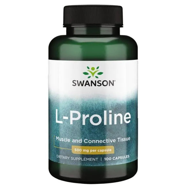 L-Proline - L-prolinas - 500 mg - N100 - Swanson - Papildai