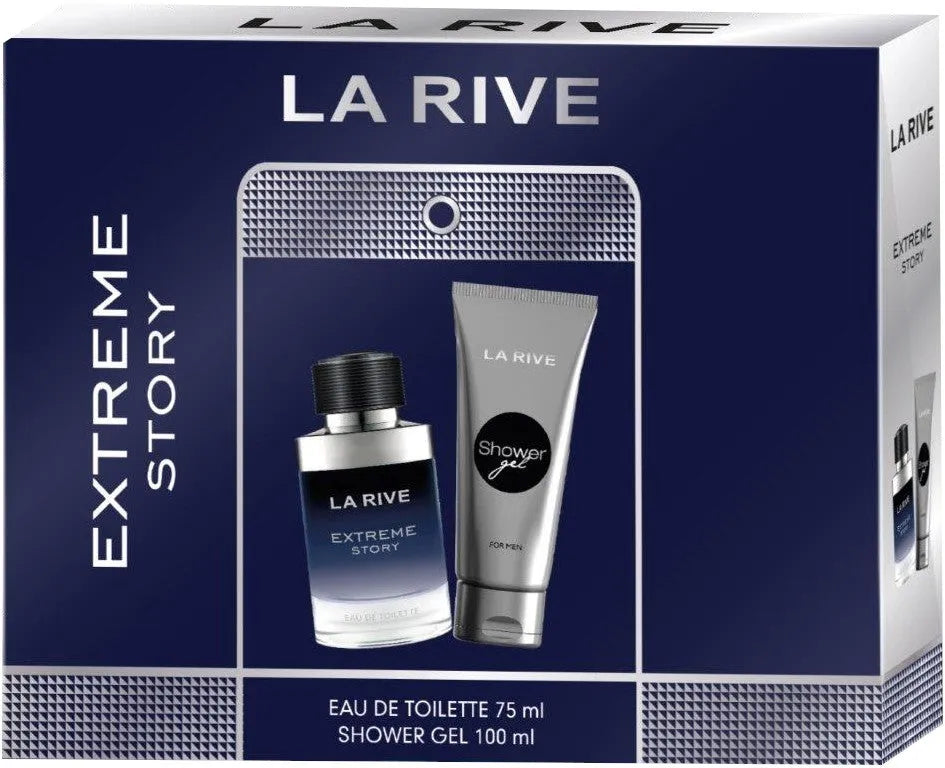 La Rive for Men Extreme Story dovanų rinkinys (eau de toilette 75ml + dušo gelis 100ml) - Kosmetika