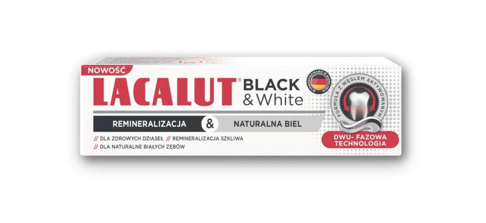 LACALUT Black & White Dantų pasta 75 ml - Kosmetika