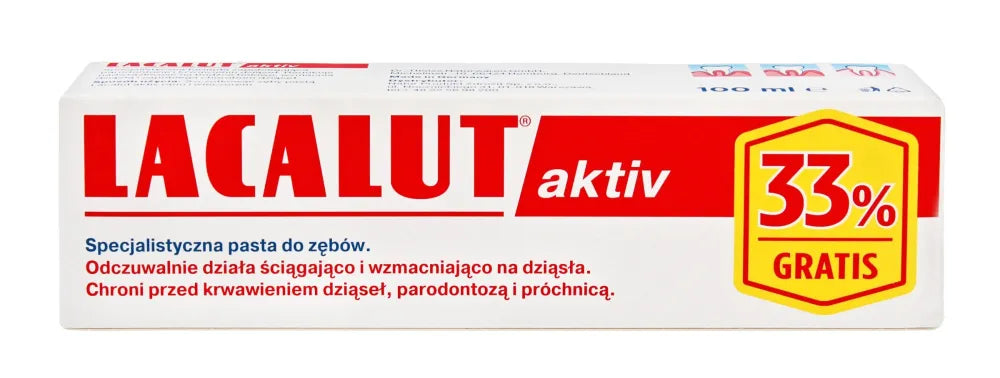 Lacalut Dantų pasta Activ periodontitas 75ml + 33% nemokamai - Kosmetika