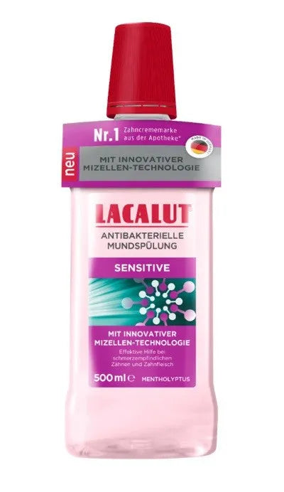 LACALUT Sensitive antibakterinis burnos skalavimo skystis su micelinėmis technologijomis 500 ml - Kosmetika