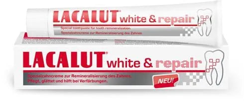 Lacalut Toothpaste White & Repair balinantis atstatantis 75ml - Kosmetika