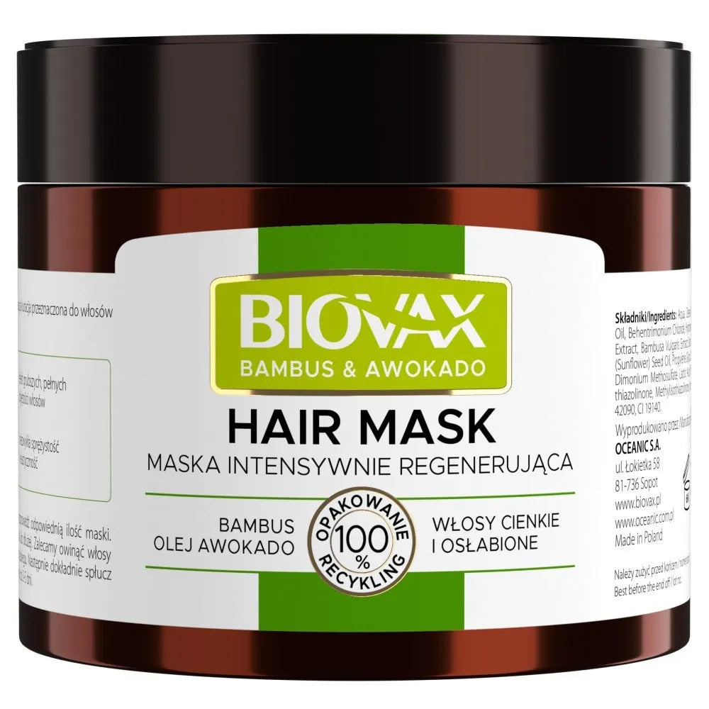 LB Biovax Mask d/hair 250ml Bamboo + Avocado - Kosmetika