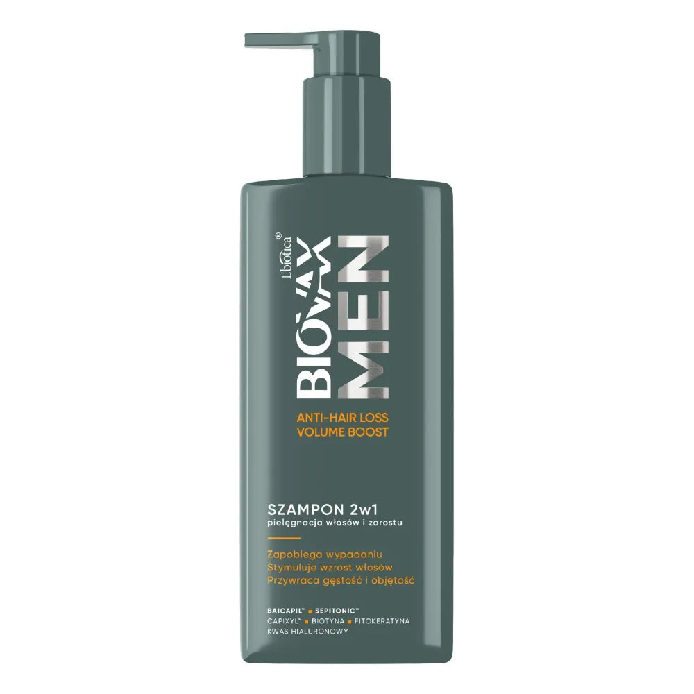 L’BIOTICA Biovax Men 2-in-1 šampūnas plaukams ir barzdai - tūrio didinimas 200 ml - Kosmetika