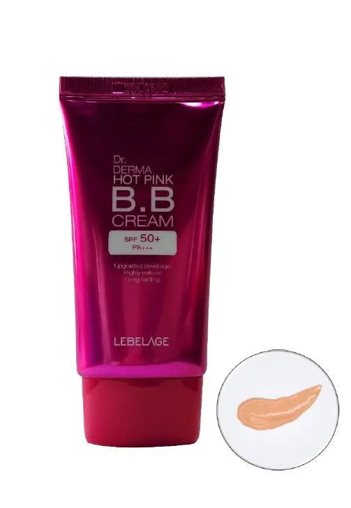 LEBELAGE Krem BB SPF 50+ Dr. Derma Hot Pink 30 ml skirtas skaistalams. - Kosmetika