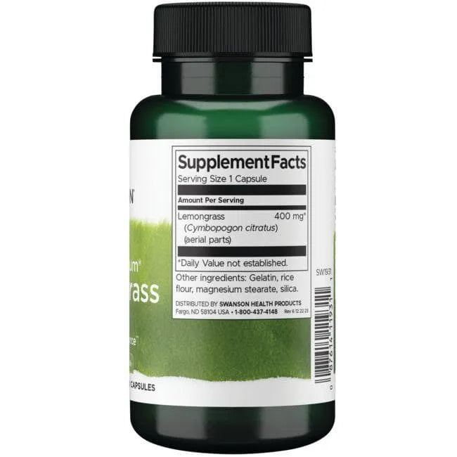 Lemongrass - Tikroji citrinžolė - 400 mg - N60 -Swanson - Papildai