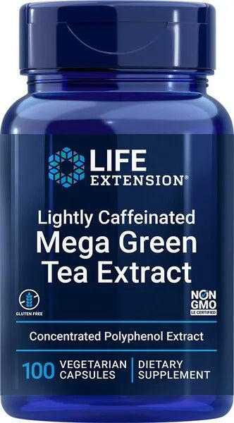 Lightly Caffeinated Mega Green Tea Extract - 100 vcaps - Life Extension - Papildai