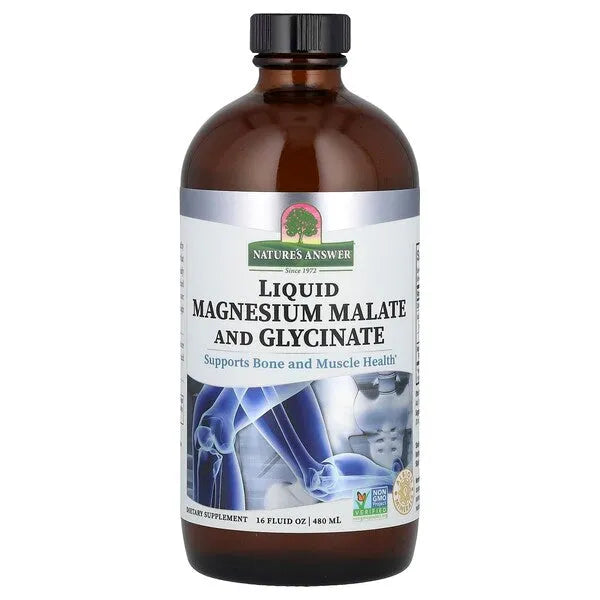 Liquid Magnesium Malate and Glycinate - 480 ml. - Nature’s Answer - Papildai