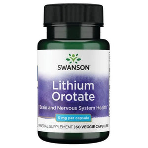 Lithium Orotate - Nervų sistemai - 5 mg - N60 - Ličio orotatas - Swanson - Papildai