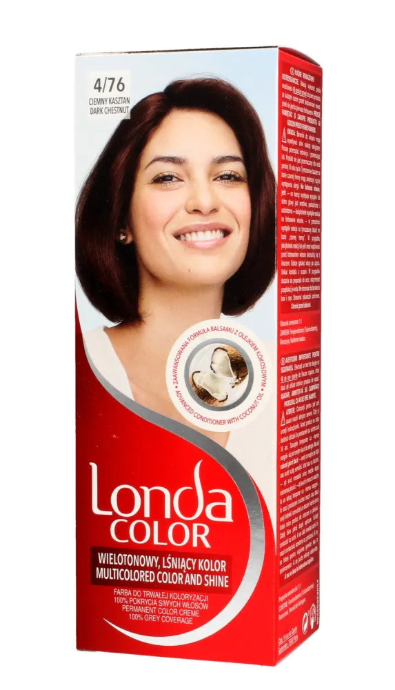 Londacolor Cream plaukų dažai Nr. 4/76 Tamsus kaštonas 1op. - Kosmetika
